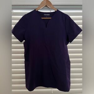 Mandala Purple curve neck scrub top, S